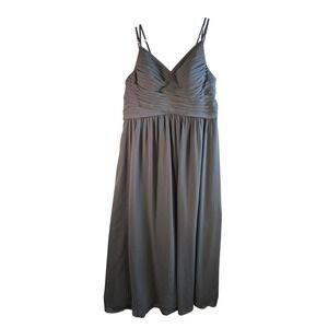 poshmark bridesmaid dress Navy Chiffon Straight Across Neck A-line Bridesmaid Dress main image 0